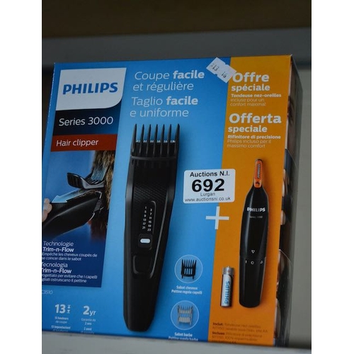 692 - Philips 3000 Hair Clippers with Philips Nose Hair Trimmer