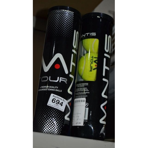 694 - 2x Tube of Mantis Tennis Balls