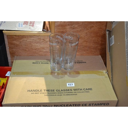 823 - Box of 24 Carling Pint Glasses