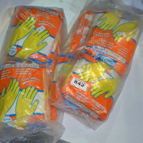 842 - 2x Pack of 12 Pair Rubber Gloves