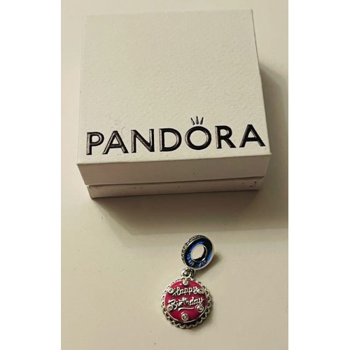 248 - Pandora Happy Birthday Cake, Make A Wish Dangle Charm