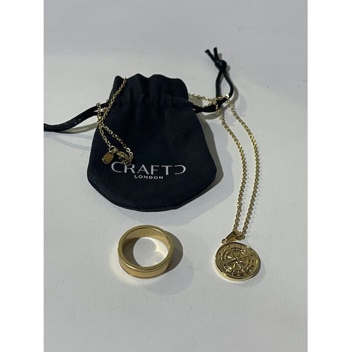 320 - Craftd Compass Pendant Necklace + Band. RRP £90