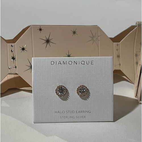 279 - Diamonique Silver Earrings x 3