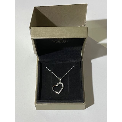 289 - Warren James Silver Heart Pendant Necklace