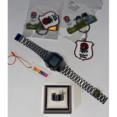 413 - Nike Band + Skmei Watch + 2 x England Rugby Keyrings