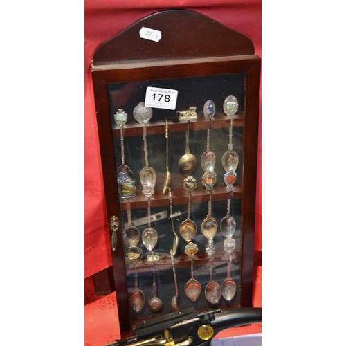 178 - Collectable Teaspoons In Ornate Display Case