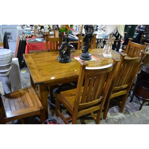 314 - 6Ft Country Kitchen Table With 6 Chairs