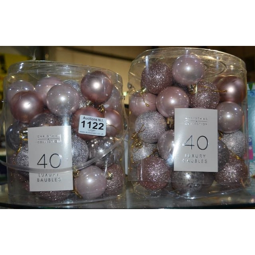 1122 - 2x Luxury Bauble Rose Colour Set