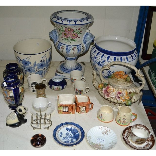 1134 - Lot of Collectables Incl Italian Teapot, Asian Pieces etc