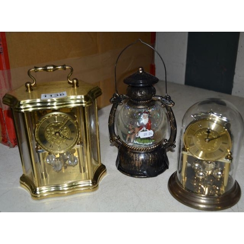 1136 - Domed Clock x2 + Santa Lantern