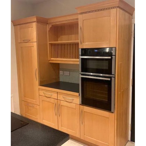 341C - Light Oak Kitchen - Comprising of 2 Units with Worktop/Stainless Steel Sink & Drainer - 10'x2'3 + 7'... 