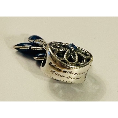 4157 - Pandora Blue Dreamcatcher Dangle Charm 'Believe in the Power of your Dreams'