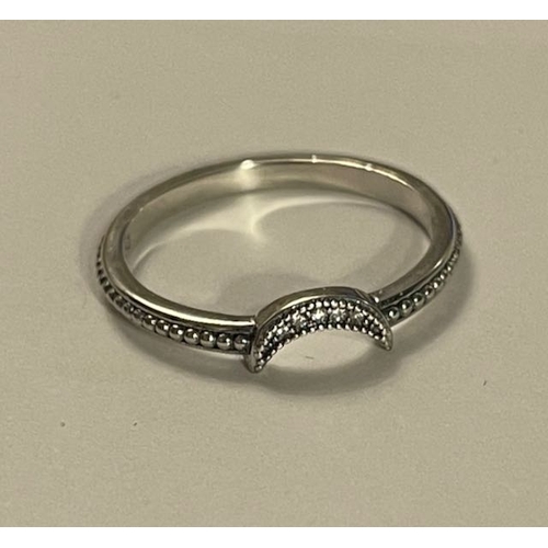 4165 - Pandora Crescent Moon Beaded Ring