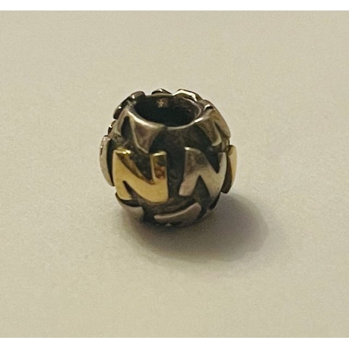 4171 - Pandora Silver & 14k Gold 'N' Charm
