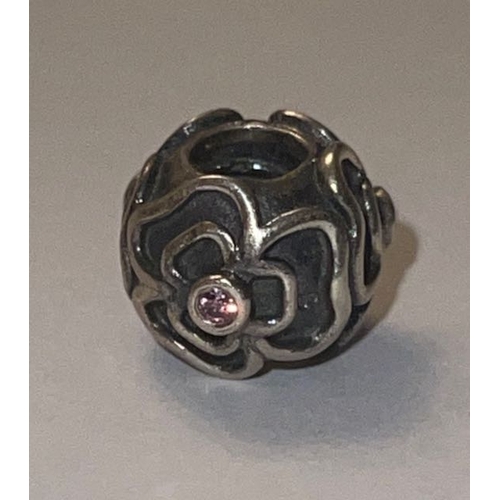4172 - Pandora Pink Floral CZ Charm - Retired