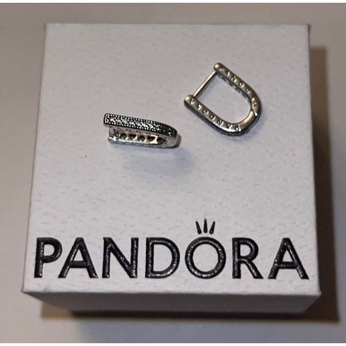 4176 - Pandora U Shaped Logo Signature Earrings