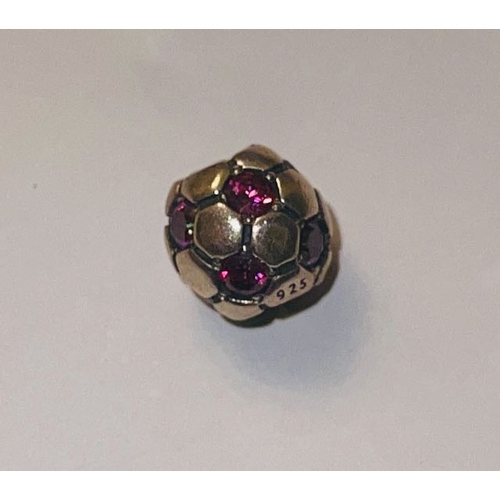 4181 - Pandora Soccer Ball with Hot Pink CZ Charm - Retired