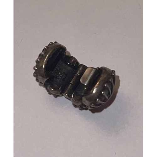 4189 - Pandora Silver Pink Enamel Two of a Kind Oyster Clip Charm