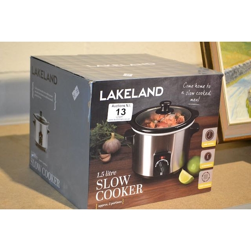 13 - Lakeland 1.5L Slow Cooker - Boxed