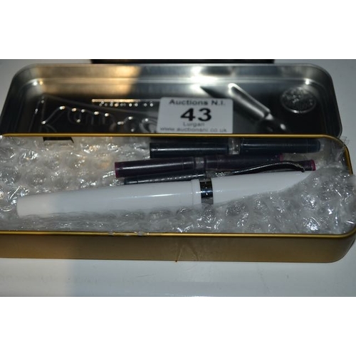 43 - Kaweco Fountain Pen in Original Tin with 6 Cartridges