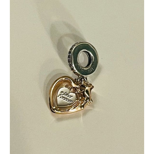 4306 - Pandora Heart & Rose Dangle Charm - Love Forever