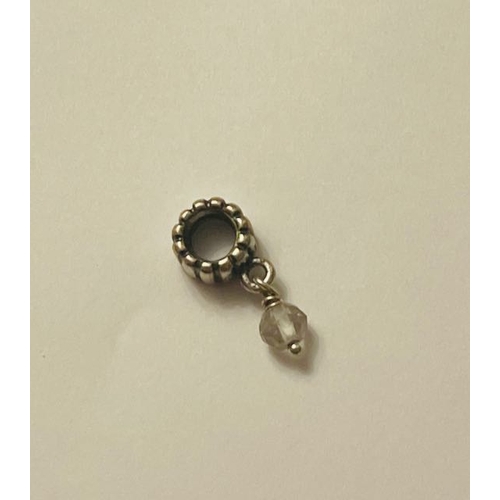 4413 - Pandora Birth Stone Dangle Charm - April Clear Quartz