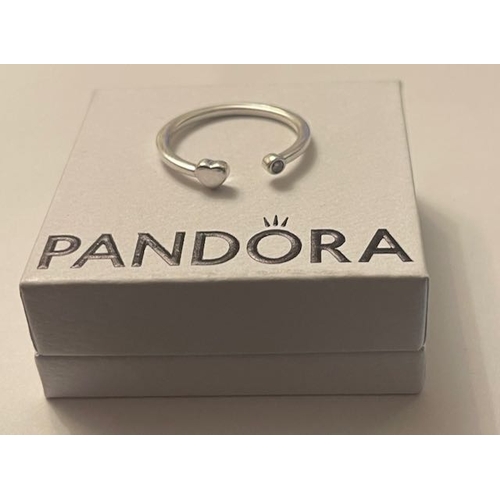 4419 - Pandora Silver Polished Open Heart Ring