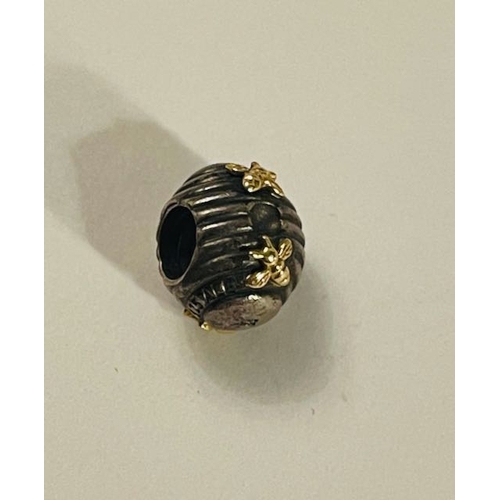 4470 - Pandora Beehive 14k Gold Detailed Charm - Retired