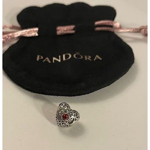 4479 - Pandora Red Stone Heart Charm