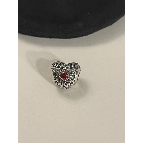 4479 - Pandora Red Stone Heart Charm