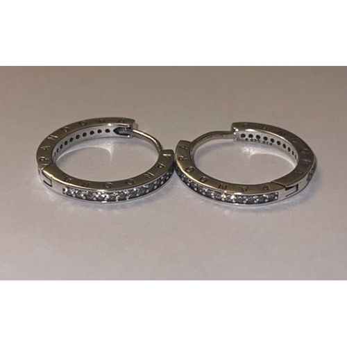 4321 - Pandora Sparkle & Logo Hoop Earrings