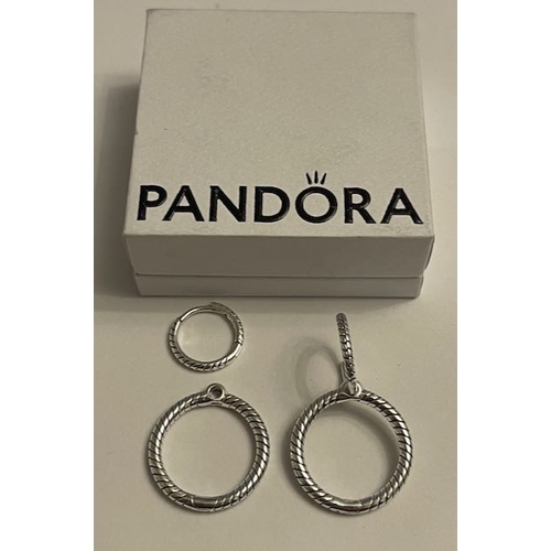 4326 - Pandora Moments Charm Double Hoop Earrings