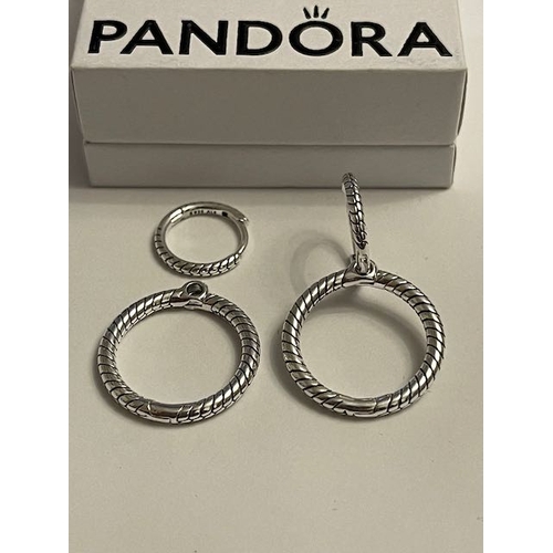 4326 - Pandora Moments Charm Double Hoop Earrings