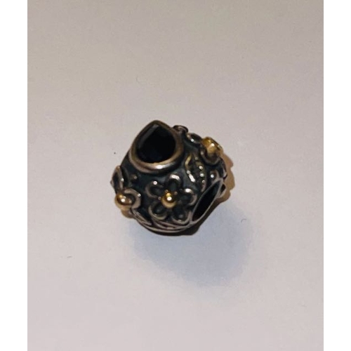 4343 - Floral 14k Detailed Purple Stone Charm