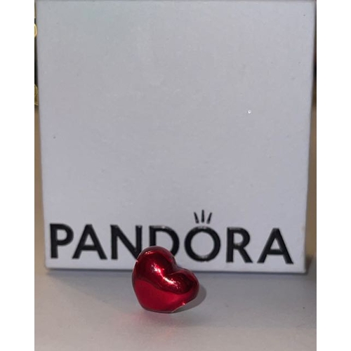 4376 - Pandora Metallic Red Heart Charm