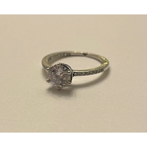 4395 - Pandora Clear Sparkling Crown Solitaire Ring