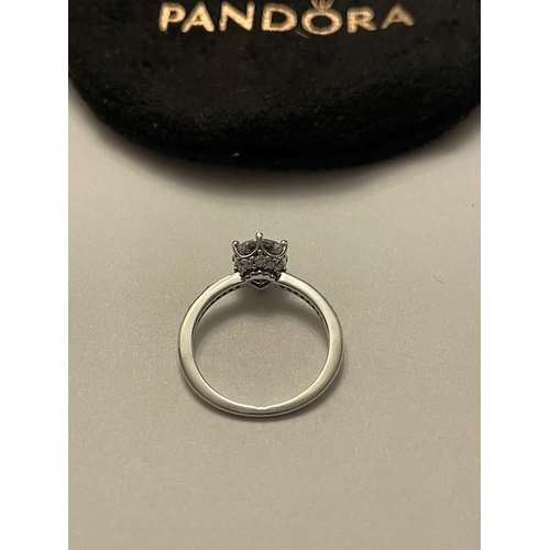 4395 - Pandora Clear Sparkling Crown Solitaire Ring