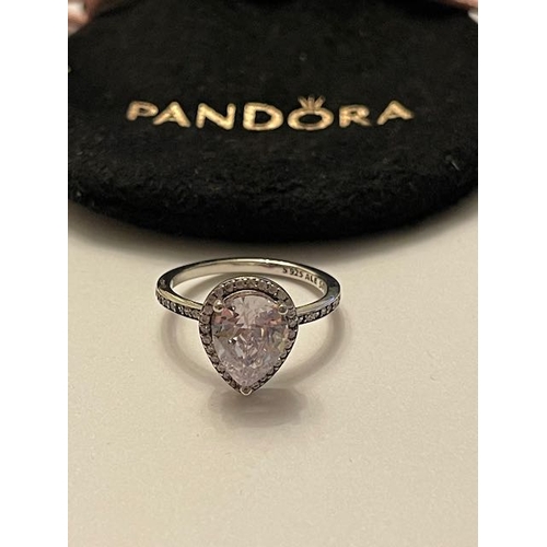 4401 - Pandora Sparkling Teardrop Halo Ring