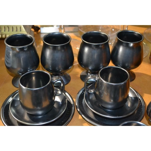 56 - Prinknash 24pc Pewter Coloured Teaset