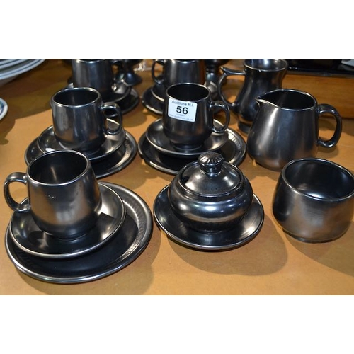 56 - Prinknash 24pc Pewter Coloured Teaset