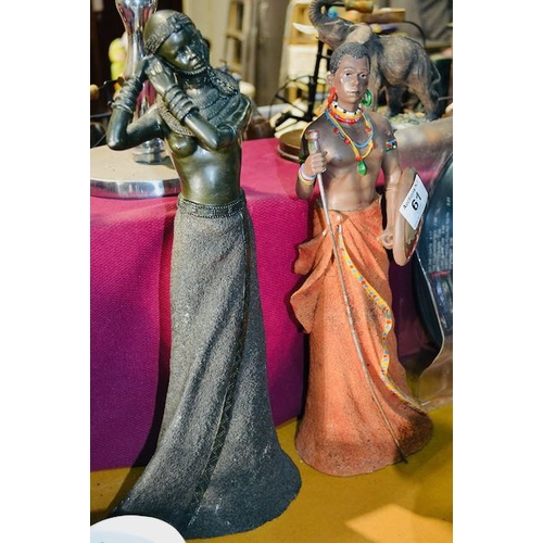 61 - 2 x Large Masai Figurines