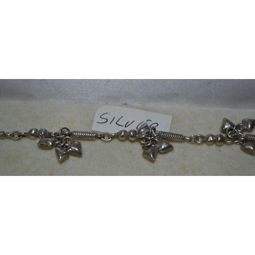 105 - Silver Heart Charm Detailed Bracelet