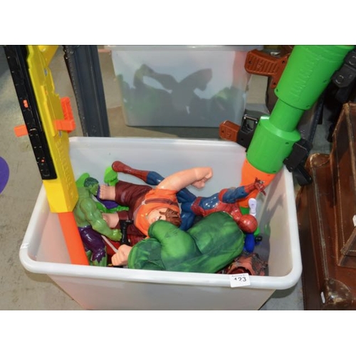 123 - Box Of Toys Incl Hulk Hand & Nerf Fortnite Guns