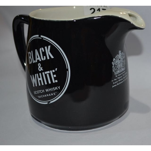 217 - Black & White Scotch Whisky Jug