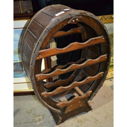 544 - Ornate Barrel Shaped Wine Rack