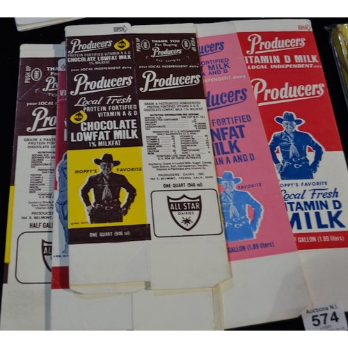 574 - Collection of Unused Producers Vintage Milk Cartons