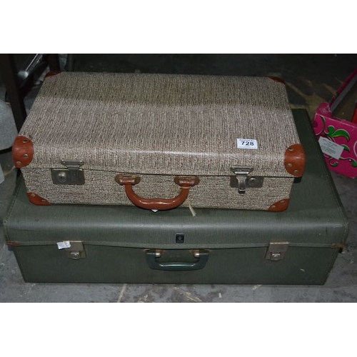 728 - 2 x Vintage Suitcase