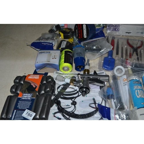 780 - Tool Lot Incl Silicone Sealant, Knee Pads