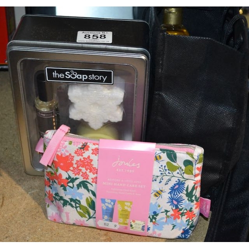 858 - Joules Gift Set + Sop Story Gift Set + Bag Of Cosmetics