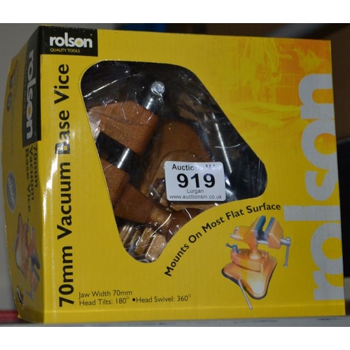 919 - Rolson 70mm Vacuum Base Vice - Boxed